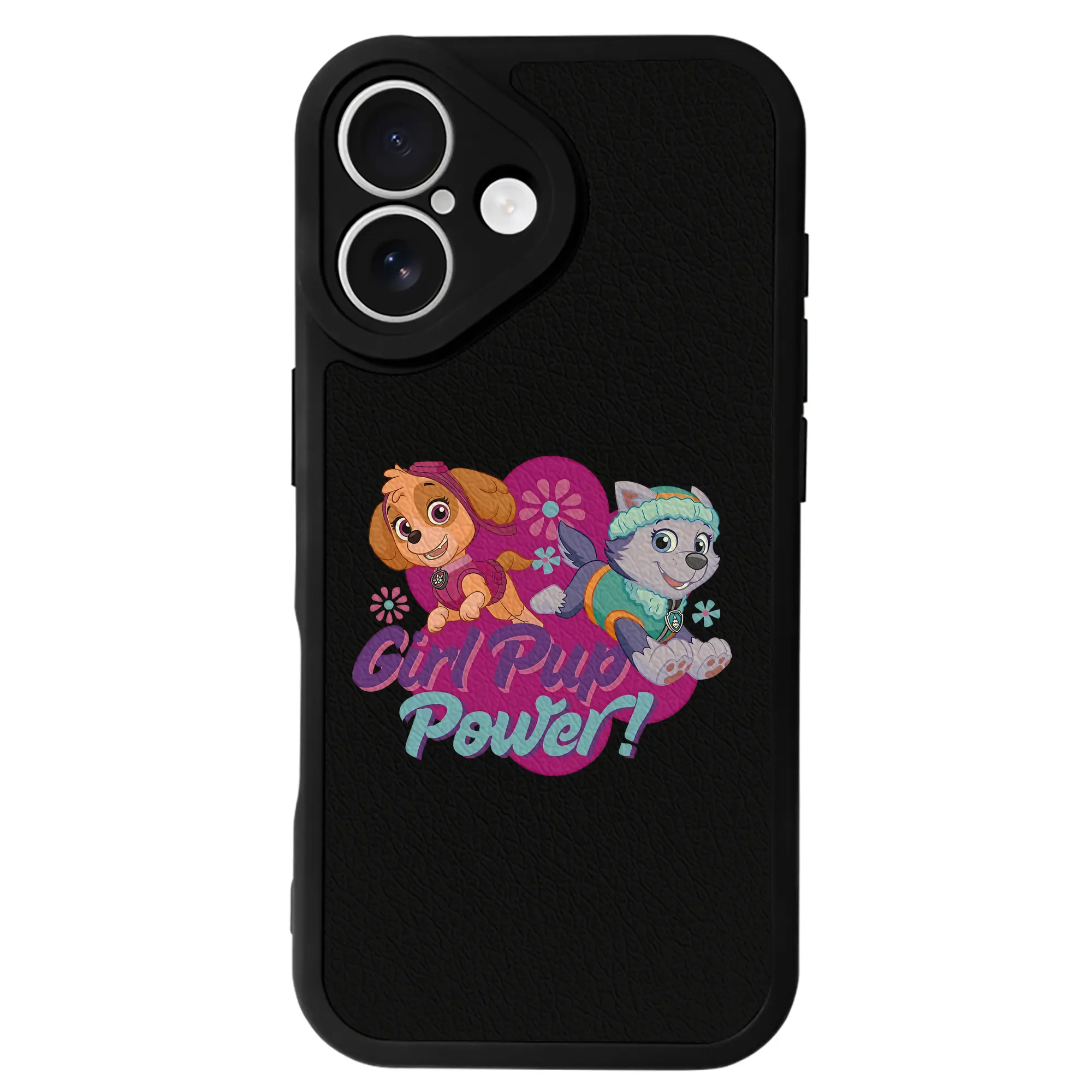 パウ・パトロール グッズ,スカイ - IPhone 16シリーズ対応 ・ シリコンスマホケース ・ レザー調 ・ 高精度フィット ・ 耐衝撃 ・ ワイヤレス充電対応 ・ 精密カット